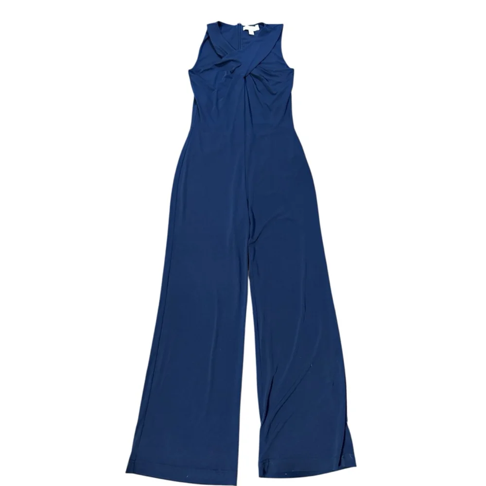 Michael Kors Navy Sleeveless Wide Leg Jumpsuit Size 4 - Picture 2 of 7